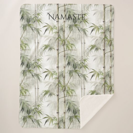 Green Bamboo Mindfulness Yoga Sherpadecke (Vorderseite)