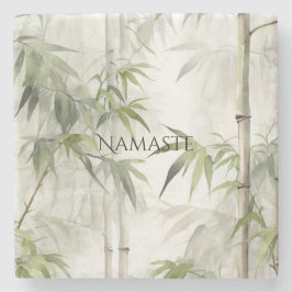 Green Bamboo Mindfulness Yoga Steinuntersetzer