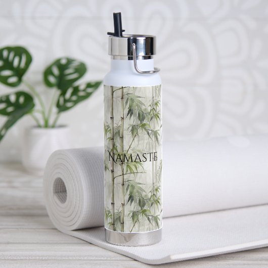 Green Bamboo Mindfulness Yoga Trinkflasche (Yoga)