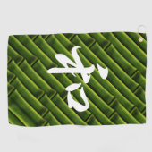 Green Bamboo mit Gelassenheit auf Japanisch II Golfhandtuch (Horizontal)