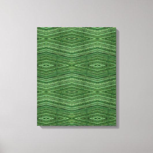 Green Bamboo Modern Diamond Pattern Leinwanddruck (Vorderseite)