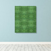 Green Bamboo Modern Diamond Pattern Leinwanddruck (Insitu (Holzboden))
