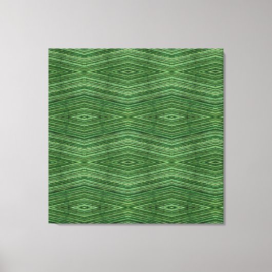 Green Bamboo Modern Diamond Pattern Leinwanddruck (Vorderseite)