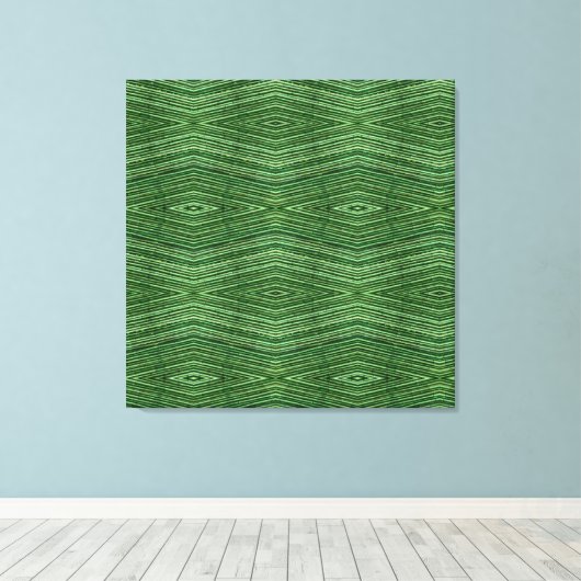 Green Bamboo Modern Diamond Pattern Leinwanddruck (Insitu (Holzboden))