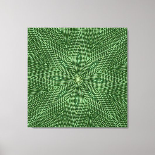 Green Bamboo Modern Geometric Diamond Muster Leinwanddruck (Vorderseite)