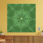 Green Bamboo Modern Geometric Diamond Muster Leinwanddruck (Insitu (Wohnzimmer))