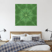 Green Bamboo Modern Geometric Diamond Muster Leinwanddruck (Insitu (Schlafzimmer))