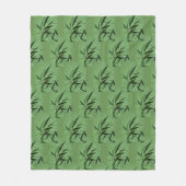 Green Bamboo Muster Fleece Blanket (Vorderseite)