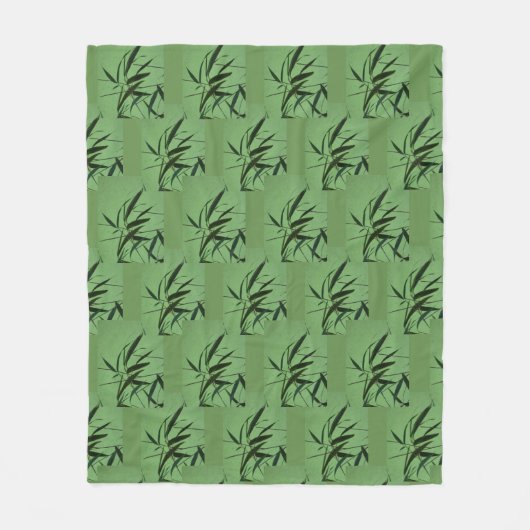 Green Bamboo Muster Fleece Blanket (Vorderseite)