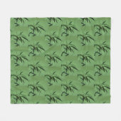 Green Bamboo Muster Fleece Blanket (Vorderseite (Horizontal))