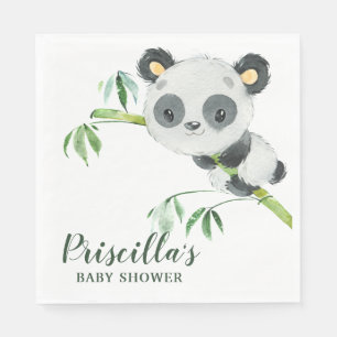 Green Bamboo Panda Baby Dusche Geschlecht Neutral Serviette