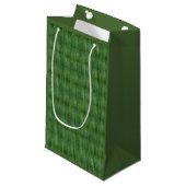 Green Bamboo Reed Muster Geschenktasche Kleine Geschenktüte (Vorderseite Schrägansicht)