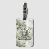 Green Bamboo Serenity Buddha Gepäckanhänger (Vorderseite Vertikal)