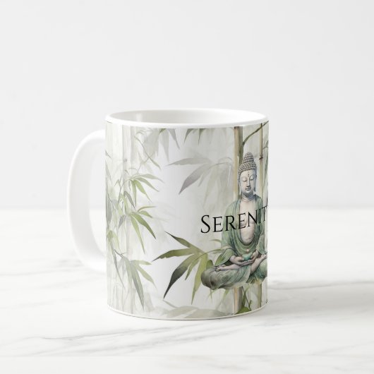 Green Bamboo Serenity Buddha Kaffeetasse (Vorderseite Links)