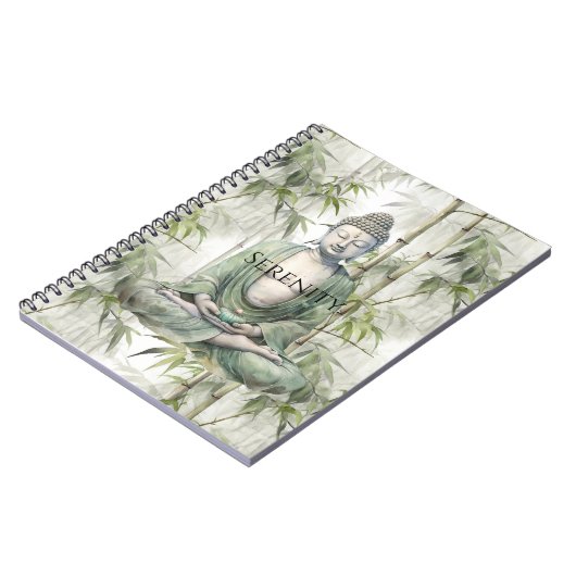 Green Bamboo Serenity Buddha Notizblock (Linke Seite)