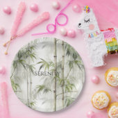 Green Bamboo Serenity Pappteller (Party)