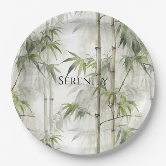 Green Bamboo Serenity Pappteller (Vorderseite)