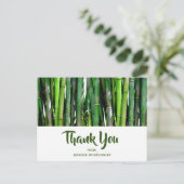 Green Bamboo Stalks Naturfotografie Danke Postkarte (Stehend Vorderseite)