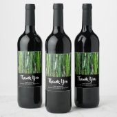 Green Bamboo Stalks Naturfotografie Danke Weinetikett (Flaschen)