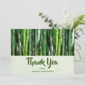 Green Bamboo Stalks Naturfotografie Dankeskarte (Stehend Vorderseite)