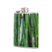 Green Bamboo Stalks Naturfotografie Flachmann (Links)