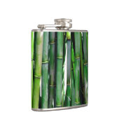 Green Bamboo Stalks Naturfotografie Flachmann (Rechts)