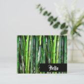Green Bamboo Stalks Naturfotografie - Hallo Postkarte (Stehend Vorderseite)