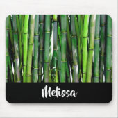 Green Bamboo Stalks Naturfotografie Mousepad (Vorne)