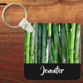 Green Bamboo Stalks Naturfotografie Schlüsselanhänger (Vorderseite)