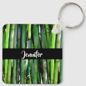 Green Bamboo Stalks Naturfotografie Schlüsselanhänger (Rückseite)