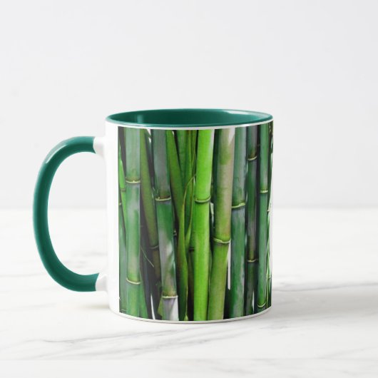 Green Bamboo Stalks Naturfotografie Tasse (Links)