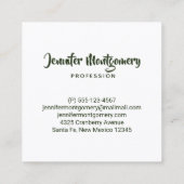 Green Bamboo Stalks Naturfotografy Square Quadratische Visitenkarte (Rückseite)