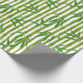 Green Bamboo Stripe Muster Geschenkpapier (Ecke)