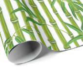 Green Bamboo Stripe Muster Geschenkpapier (Rolleneckpunkt)