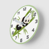 Green Bamboo Trees Panda Bear Wall Clock Runde Wanduhr (Winkel)