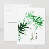 Green Bamboo Twig Feiertagspostkarte (Vorne/Hinten)