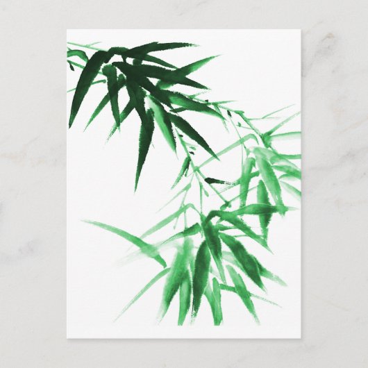 Green Bamboo Twig Postkarte (Vorderseite)