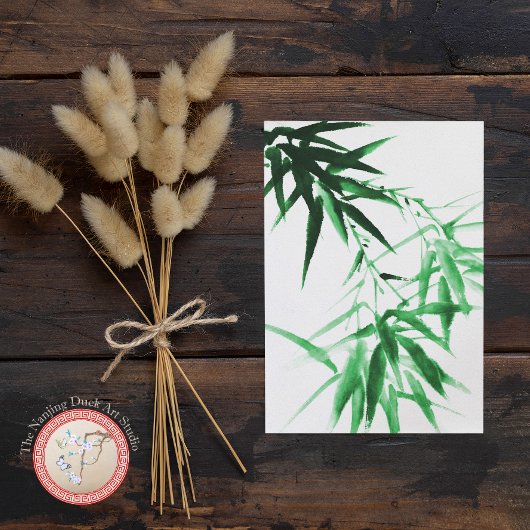 Green Bamboo Twig Postkarte