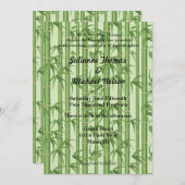Green Bamboo Wedding Einladung (Vorne/Hinten)