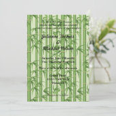 Green Bamboo Wedding Einladung (Stehend Vorderseite)