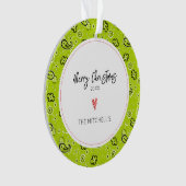 Green Bandana Pattern NAME Annual Christmas Ornament (Vorderseite)
