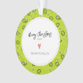Green Bandana Pattern NAME Annual Christmas Ornament (Vorderseite)