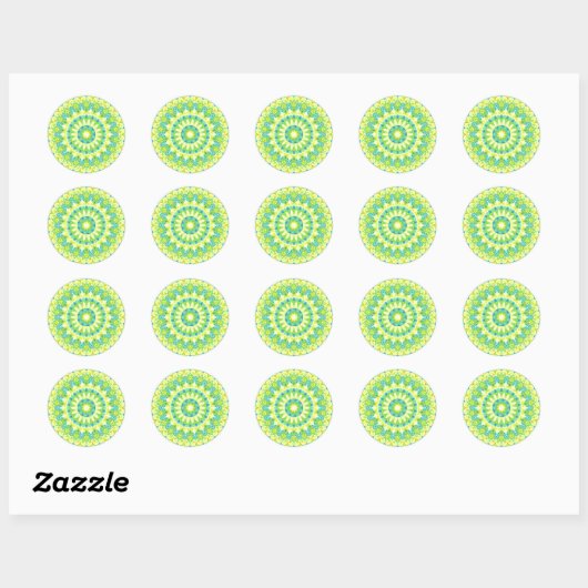 Green Base Mandala Runder Aufkleber (Blatt)