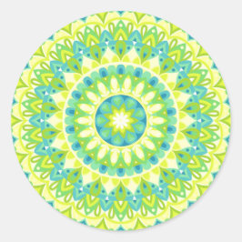 Green Base Mandala Runder Aufkleber