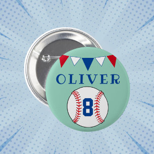 Green Baseball Bunting Flags Kindergeburtstag Button