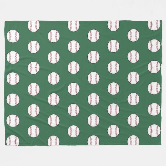 Green Baseball Fleece Blanket (Vorderseite (Horizontal))