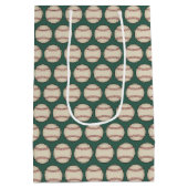 Green Baseball Gift Bag Mittlere Geschenktüte (Rückseite)