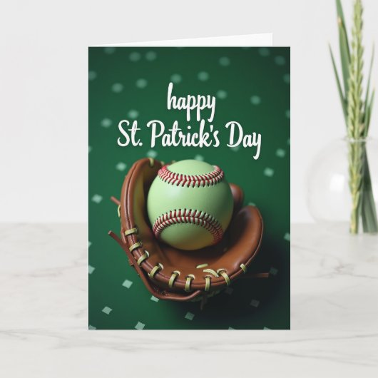 Green Baseball Pattern Card Karte (Vorderseite)
