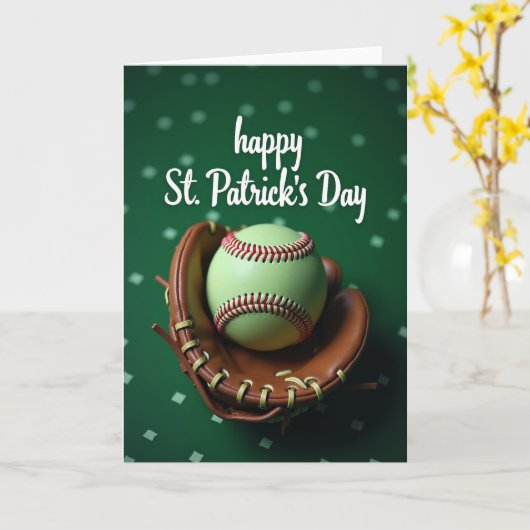 Green Baseball Pattern Card Karte (Gelbe Blume)