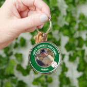 Green Baseball Player Photo High School Spirit Schlüsselanhänger (Hand)